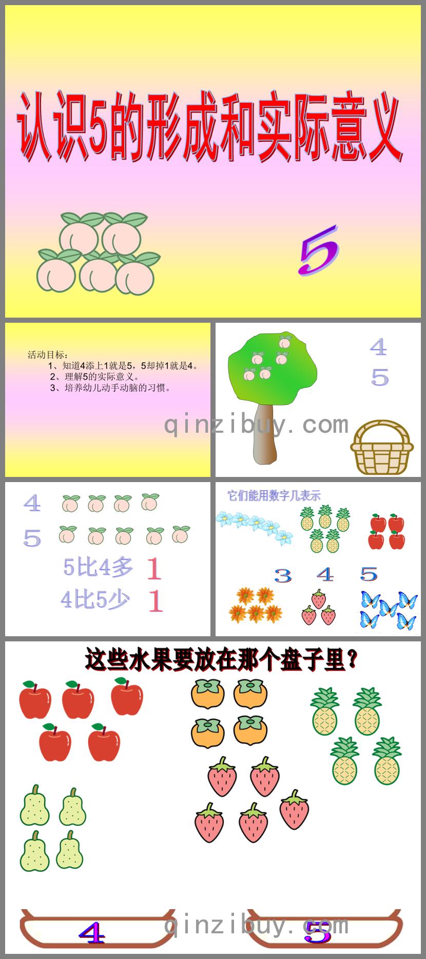 小班數學認識5的形成和實際意義PPT課件