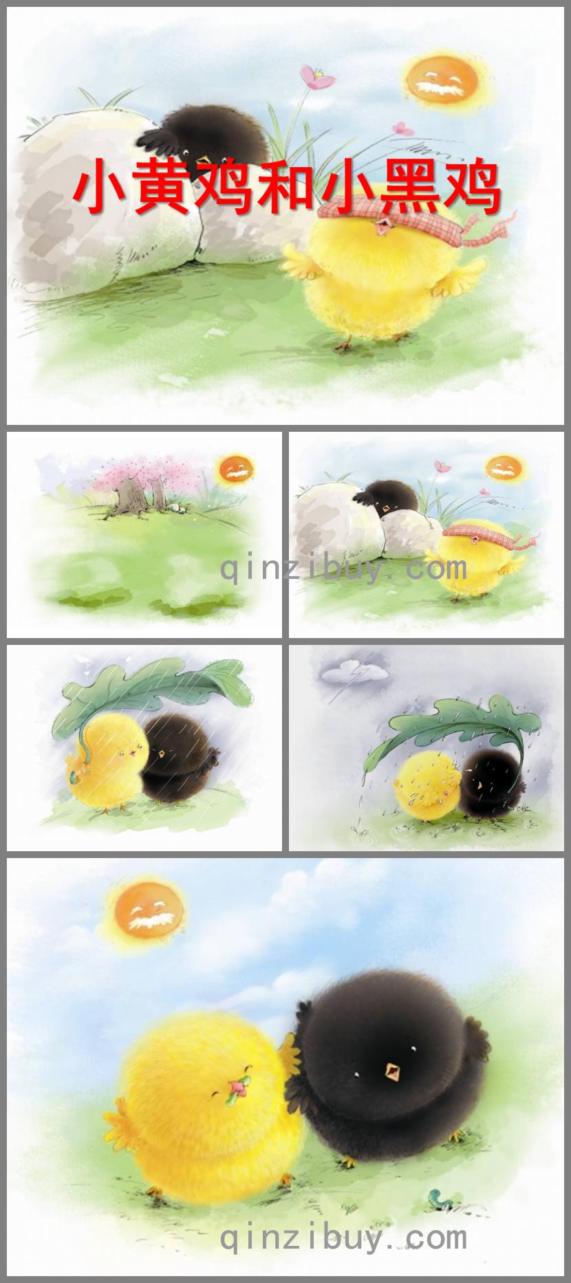 小班語言小黃雞和小黑雞PPT課件