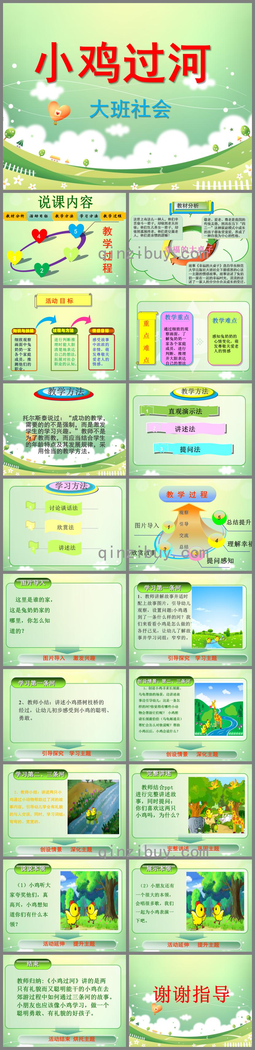 大班社會說課小雞過河PPT課件