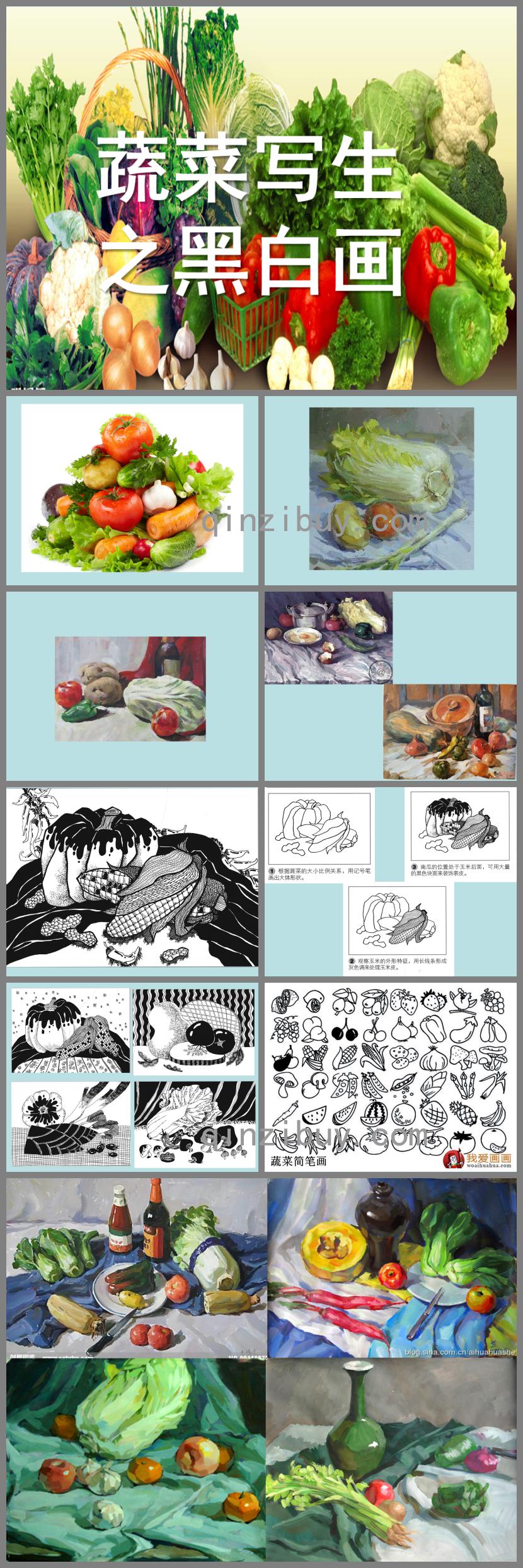 大班美術蔬菜寫生之黑白畫PPT課件