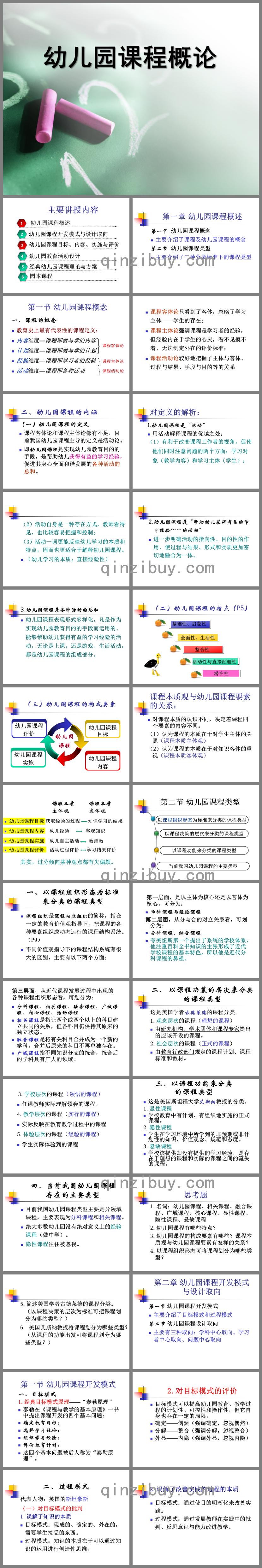幼兒園課程概論-學前教育PPT課件