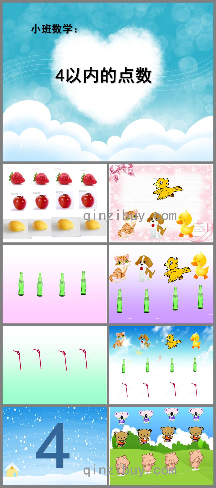 幼兒園數學4以內的點數PPT課件