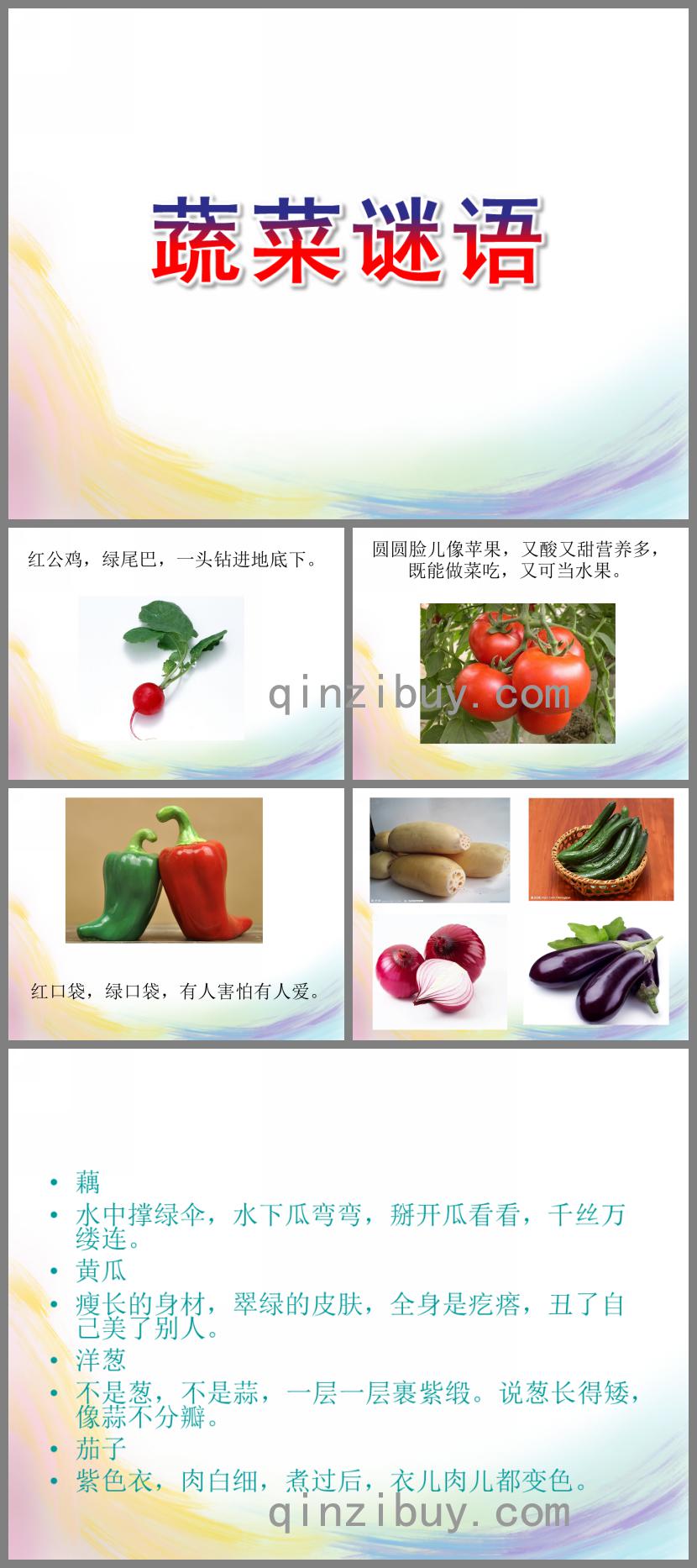 中班語言蔬菜謎語PPT課件