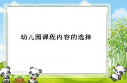 幼兒園課程內容的選擇PPT課件