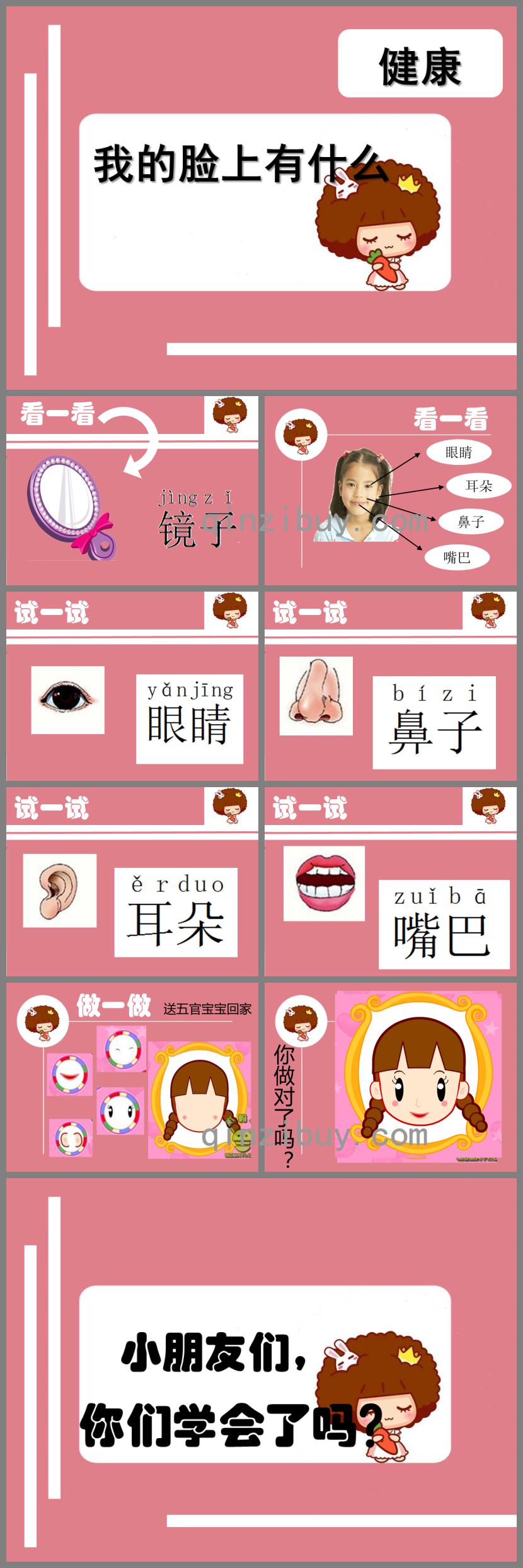 小班健康我的臉上有什么PPT課件