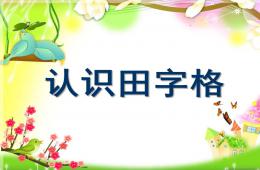 中班語言認識田字格PPT課件