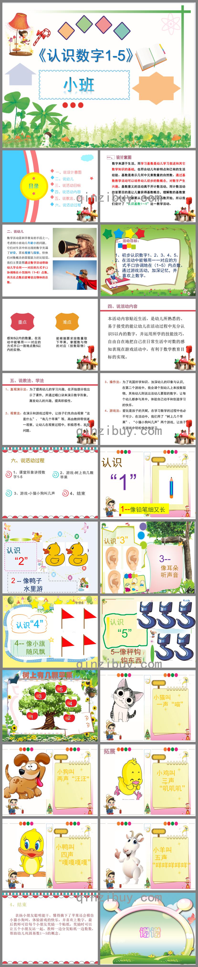 小班認(rèn)識(shí)數(shù)字1-5的PPT課件