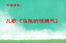 中班語(yǔ)言兒歌詩(shī)歌烏龜?shù)墓制釶PT課件