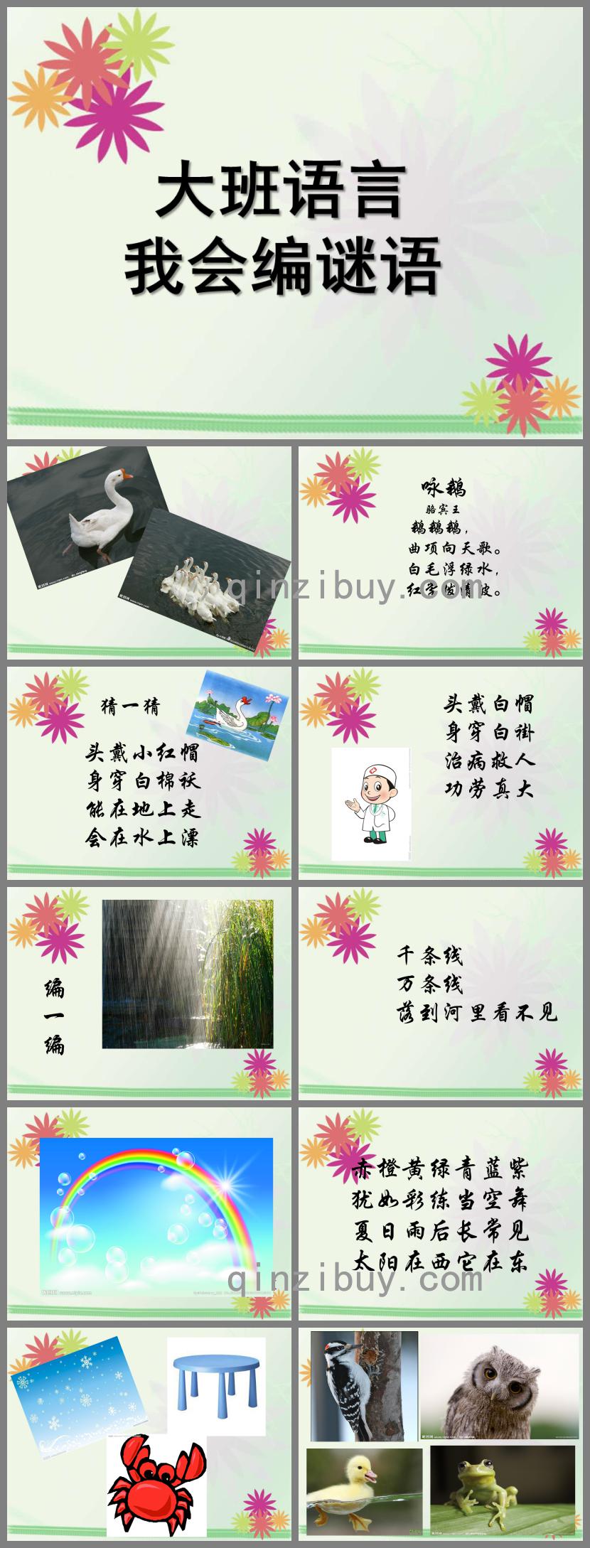 大班語言我會編謎語PPT課件