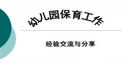 幼兒園保育工作經(jīng)驗交流PPT課件