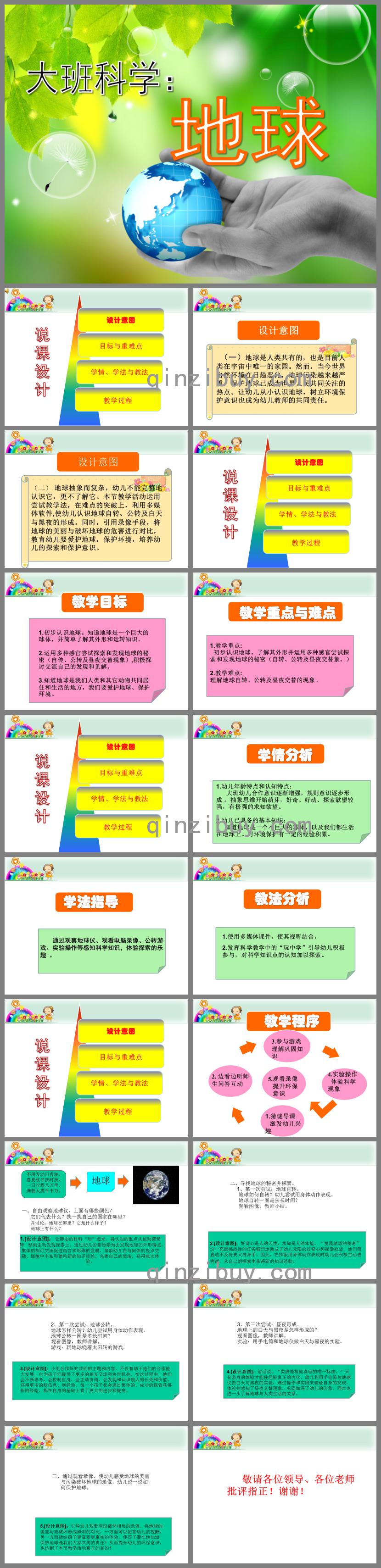 大班科學(xué)活動說課稿地球PPT課件