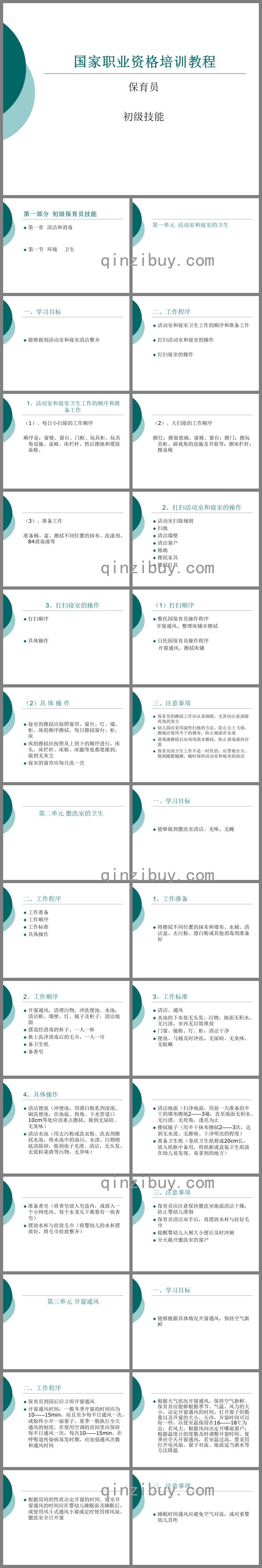 國(guó)家職業(yè)資格培訓(xùn)教程(保育員初級(jí)技能)PPT課件