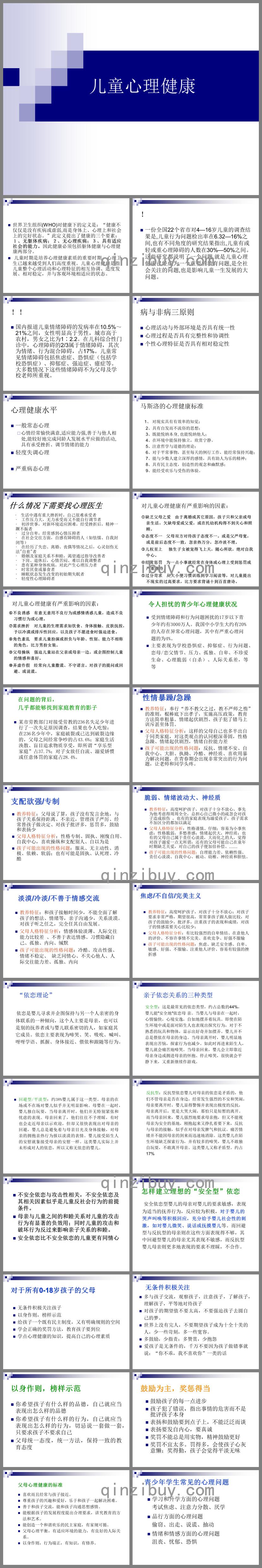 兒童青少年心理健康PPT課件