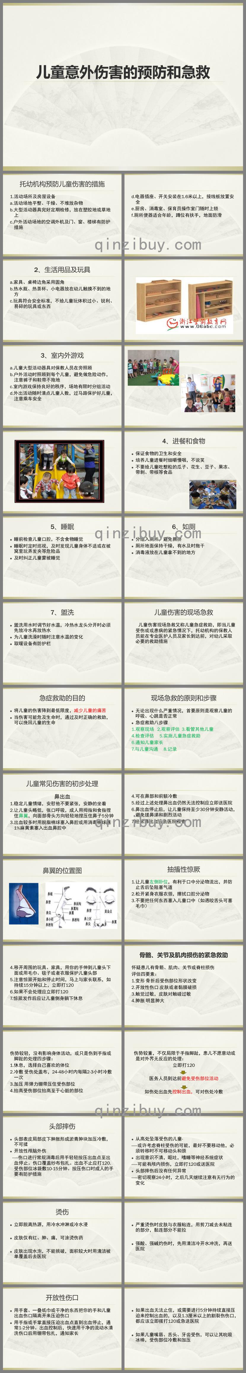 兒童意外傷害的預防與急救培訓PPT課件