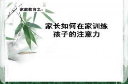 家長如何在家訓練孩子的注意力PPT課件