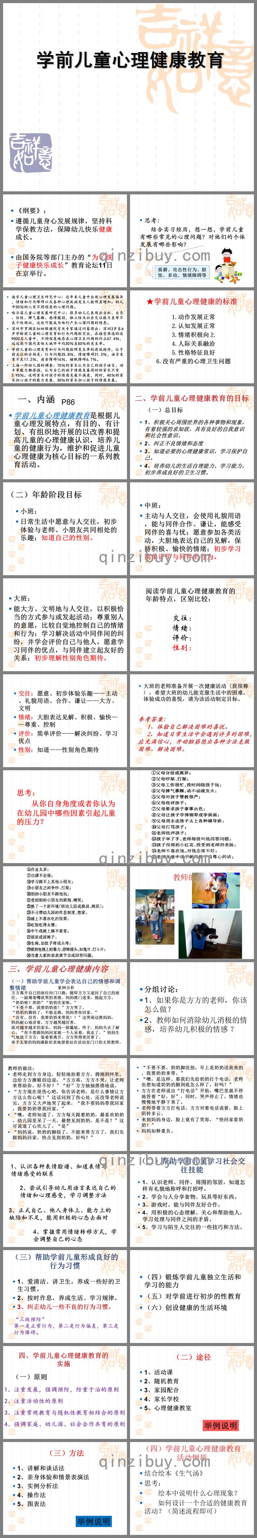 學前兒童心理健康教育PPT課件