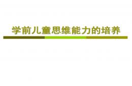 學(xué)前兒童思維能力的培養(yǎng)PPT課件