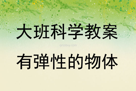 大班科學活動有彈性的物體教案反思