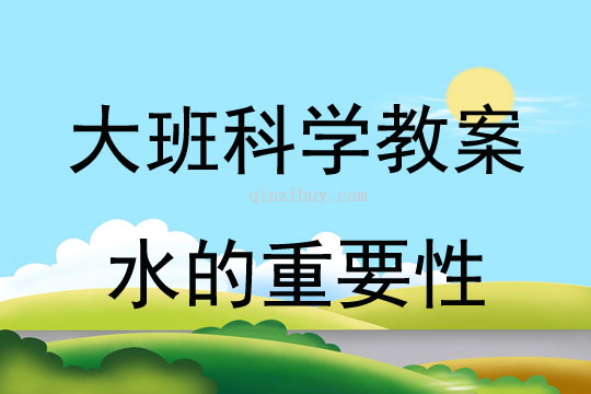 大班科學活動水的重要性教案反思