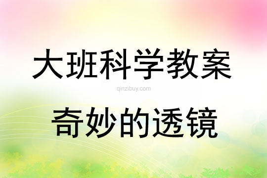 大班科學活動奇妙的透鏡教案反思