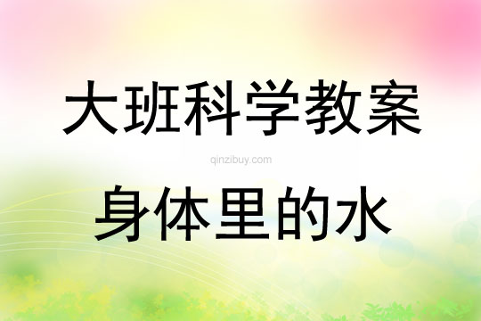 大班科學活動身體里的水教案反思