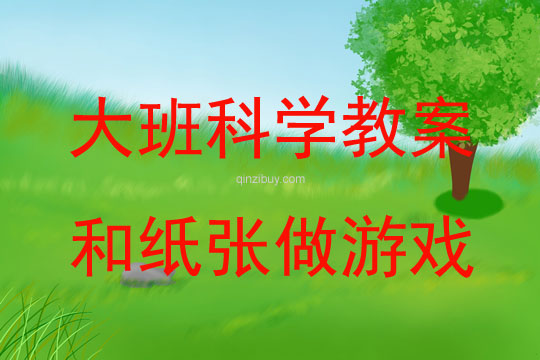 大班科學(xué)活動(dòng)和紙張做游戲教案反思