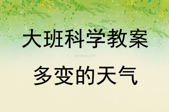 大班科學活動多變的天氣教案反思