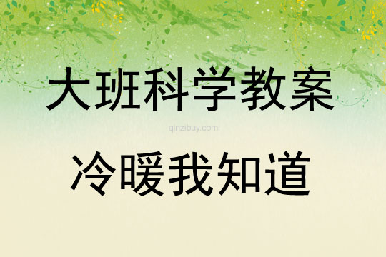 大班科學活動冷暖我知道教案反思