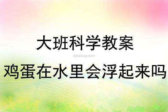 大班科學活動雞蛋在水里會浮起來嗎教案反思
