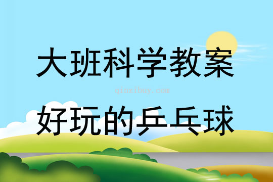 大班科學活動好玩的乒乓球教案反思