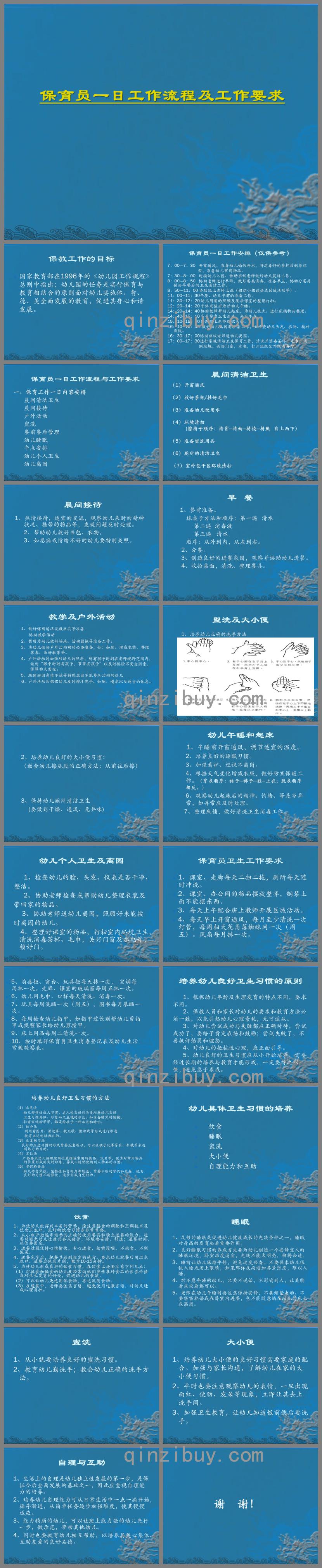 幼兒園保育員一日工作流程PPT課件