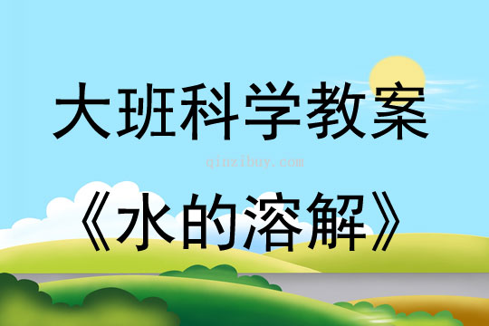 大班科學活動教案：水的溶解教案(附教學反思)