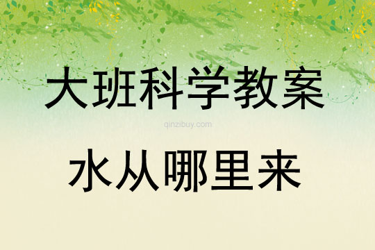 大班科學(xué)活動水從哪里來教案反思