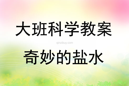 大班科學活動教案：奇妙的鹽水教案