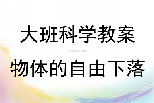 大班科學物體的自由下落教案反思