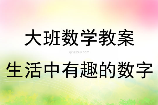 大班數學活動生活中有趣的數字教案反思