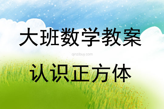 大班數學活動認識正方體教案反思