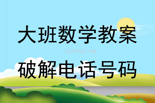 大班數學破解電話號碼教案反思