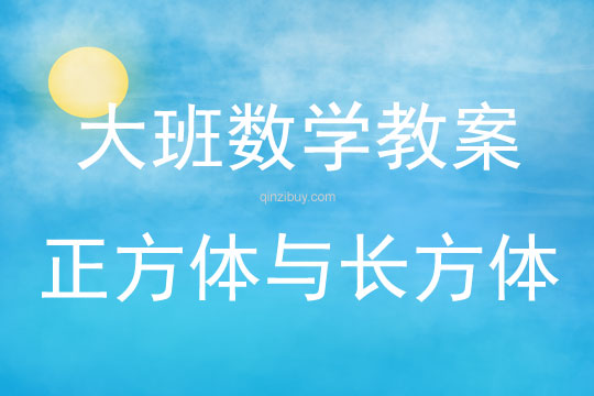 大班數學活動正方體與長方體教案反思