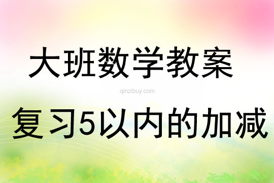 大班數學活動復習5以內的加減教案反思