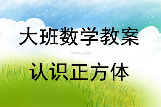 大班數學認識正方體教案反思