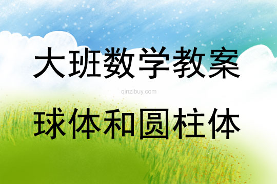 大班數學活動教案：球體和圓柱體教案(附教學反思)