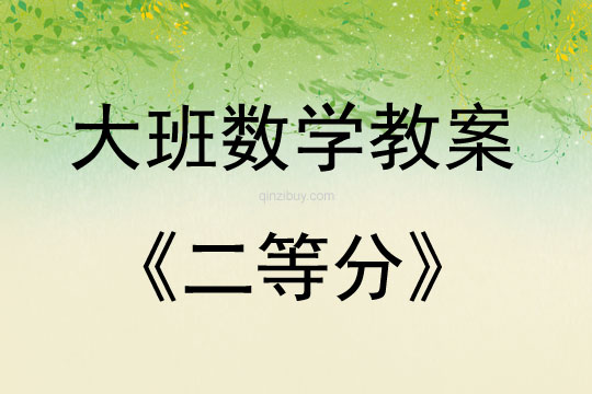 大班數學活動教案：二等分教案