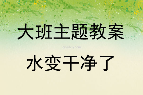 大班主題活動(dòng)水變干凈了教案反思