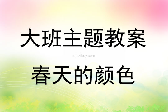 大班主題春天的顏色教案反思