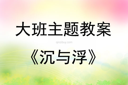 大班主題沉與浮教案反思