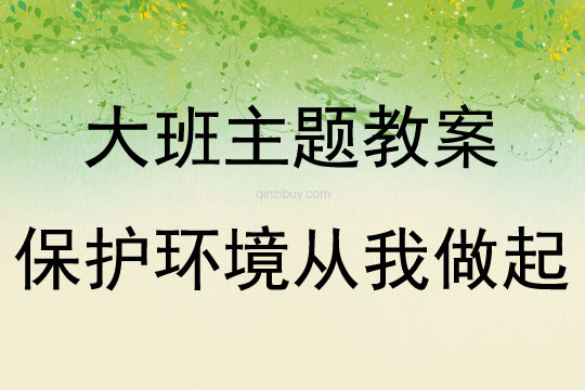 大班主題保護環境從我做起教案反思