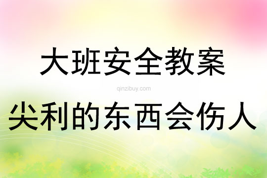 大班安全尖利的東西會傷人教案