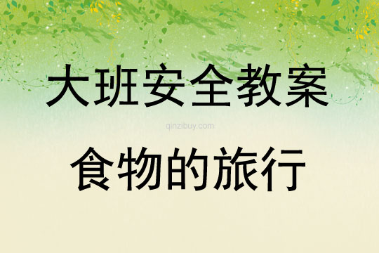 大班安全活動教案：食物的旅行教案(附教學反思)