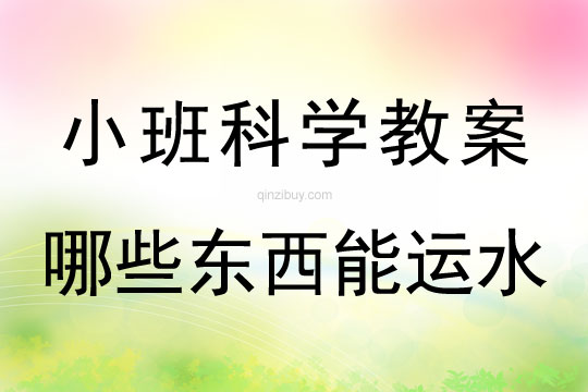 小班科學活動哪些東西能運水教案反思